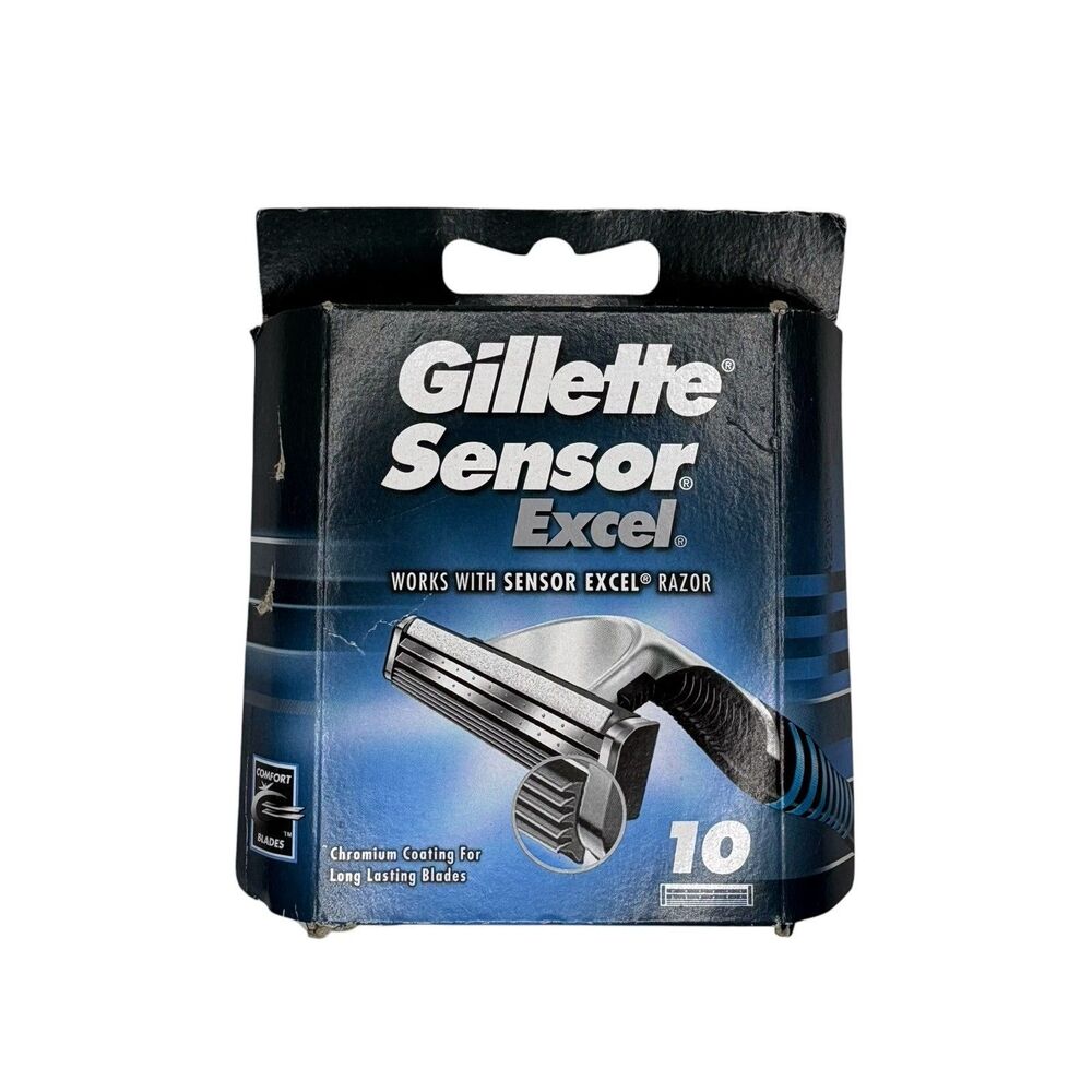 2015 Gillette Sensor Excel Razor Refill Cartridges 10ct New/Sealed! Box Wear